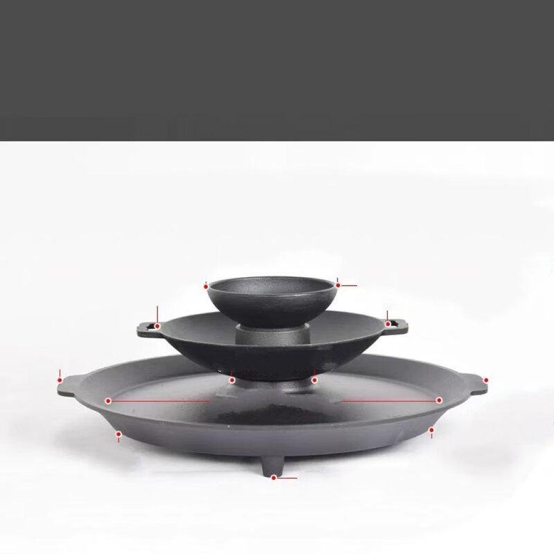 ZISIZ 3-Layer Cast Iron Hot Pot & BBQ Grill