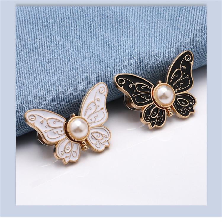 1/6 Pcs Button Pins Jeans Waist Buckles Detachable Pants Waist Tightener Jeans Button Pins Butterfly Waist Buckles