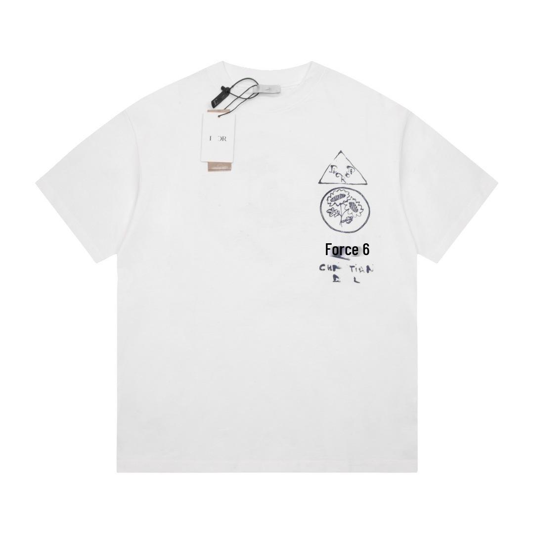 

2025 Лето Унисекс Футболка с коротким рукавом с принтом семьи DO L белый