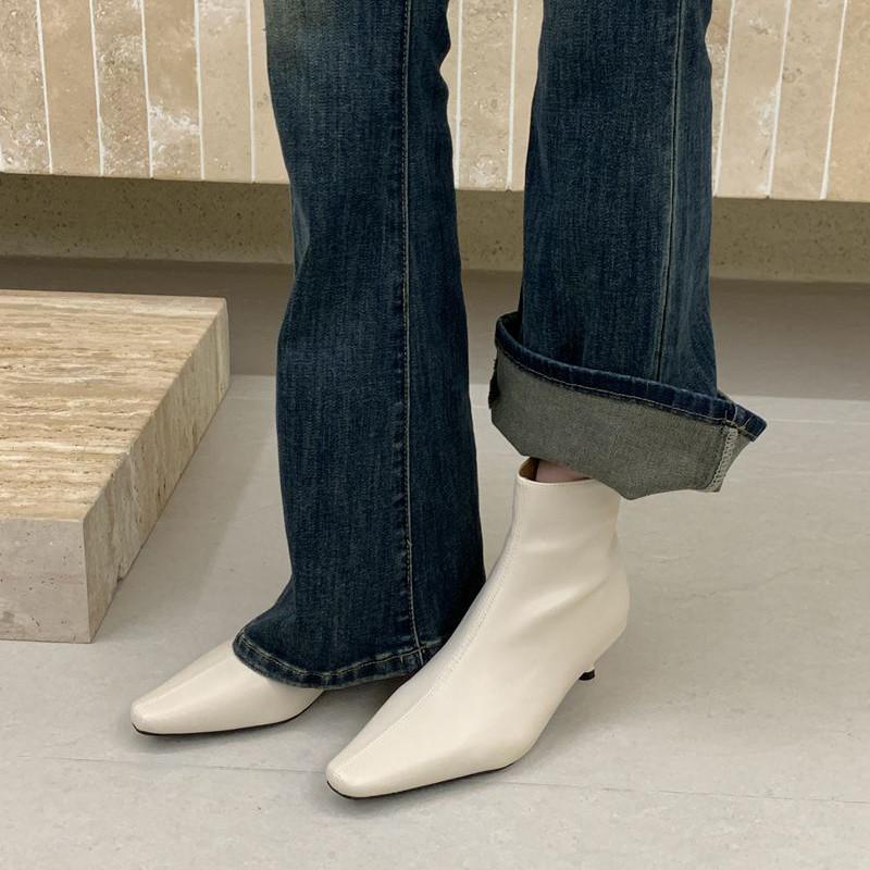 Fashion Bailamos Winter New Brand Women Ankle Boots Fashion Pointed Toe Ladies Elegant Chelsea Boots Shoes Thin Low Heel Dress Pumps