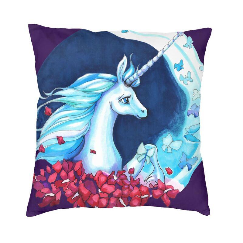 

The Last Unicorn Cushion Cover Double Side Print Animated Fantasy Movie Floor Pillow Case for Sofa Custom Pillowcase Decoration 30x30cm 12x12in