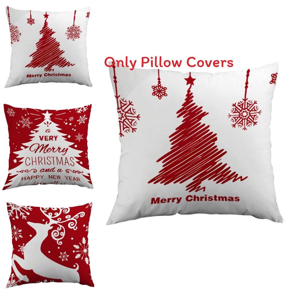 Christmas Decor Pillow Cover With Plush Material For Living Room Festive Decor