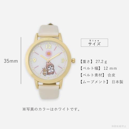 Fieldwork Watch mofusand Shark Blue Leather Band MSD002-2 Women's Pink