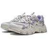 Li Ning Synthetic Leather Breathable Abrasion Resistant Slip Resistant Low Top Casual Shoes Women's Purple Gray AGCU176-5