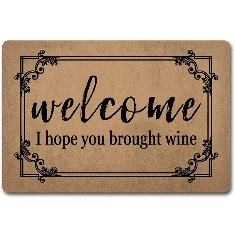 1Pc Welcome Door Rug A Variety of Letter Patterns Non-slip Floormat Bedroom Kitchen Entrance Doormat Machine Washable Carpet