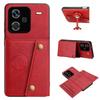 Vintage Leather Card Holder Phone Case for Xiaomi Redmi Note 13 Pro+ 5G Card Pockets Dual Snap Buttons Flip Wallet Shell