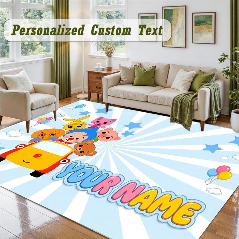 Crystal Velvet Square Rug Custom NameEl Payaso Plim Plim Pattern Non Slip Home Floor Decor Rug