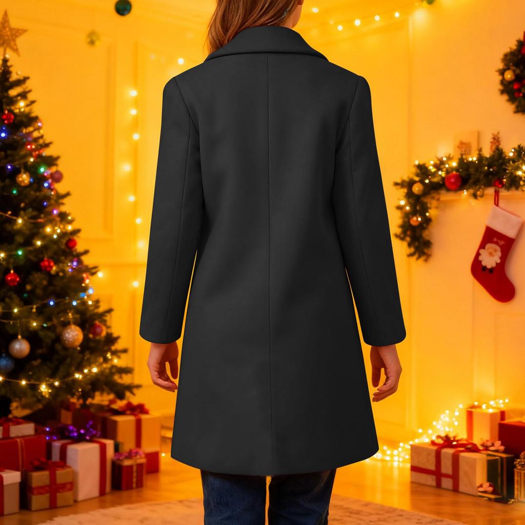 Kids' Color Mid-Length Trench Coat for Fall Winter Outerwear