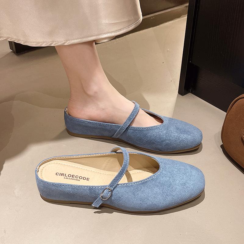 Flat Bottom Matte Leather Mary Jane Shoes Women's Shoes 2025 Spring and Autumn New Retro Shallow Mouth Word with Versatile Single Shoes Women