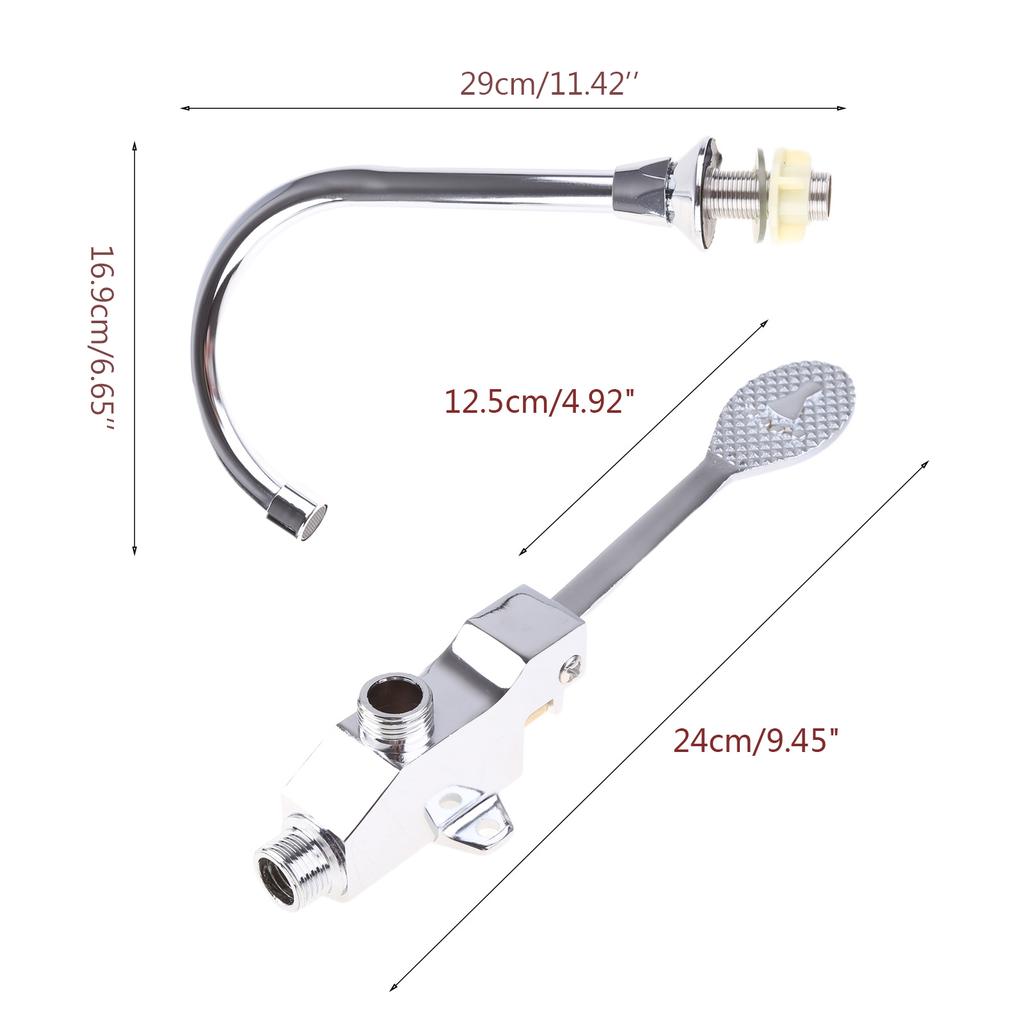 Kitchen Sink Faucets Single Hole Foot Pedal Control Cold Water Faucet Deck Mount Pulldown Faucet Corrosion-resistant