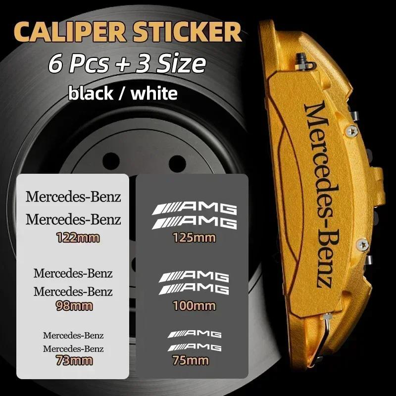 TPSHK1 2025 Hot For Benz 6PCS Car Brake Caliper Sticker Heat Resistant Decal For Mercedes Benz AMG W206 W204 W205 W212 W213 W221 W222 W