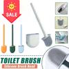 Wall Mounted Toilet Brush Replament Long Handled Silicone Toilet Brushes Quick Drying Soft Bristles Toilet Bidet Bathroom Set