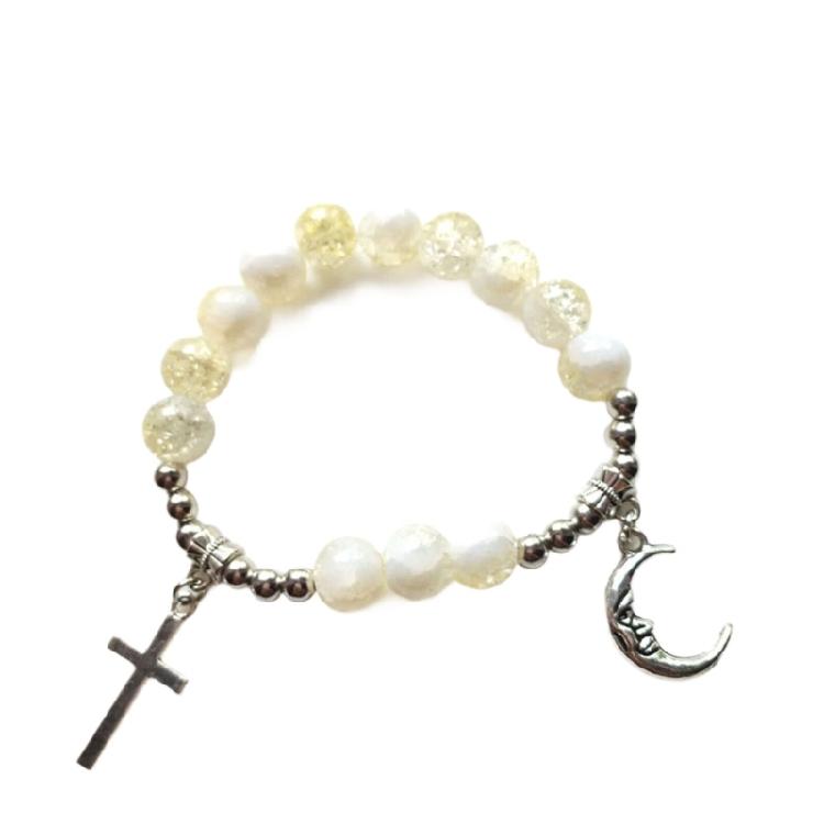 Adjustable Crosses Charm Beads Bracelets Fashionable Religious Jewelry for Men and Women