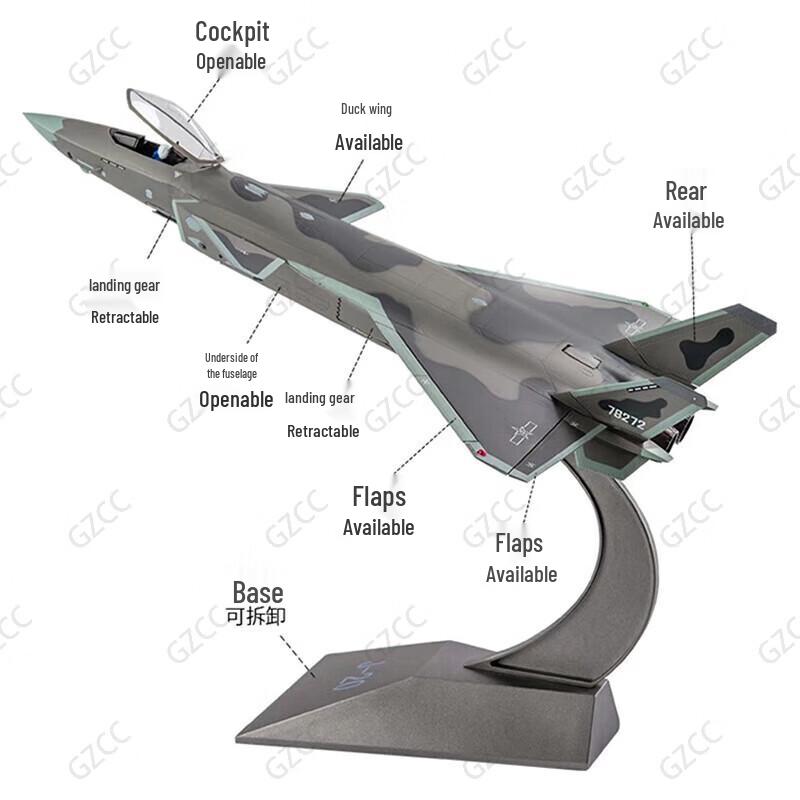 1:48 J-20 Stealth Fighter Jet Diecast Model