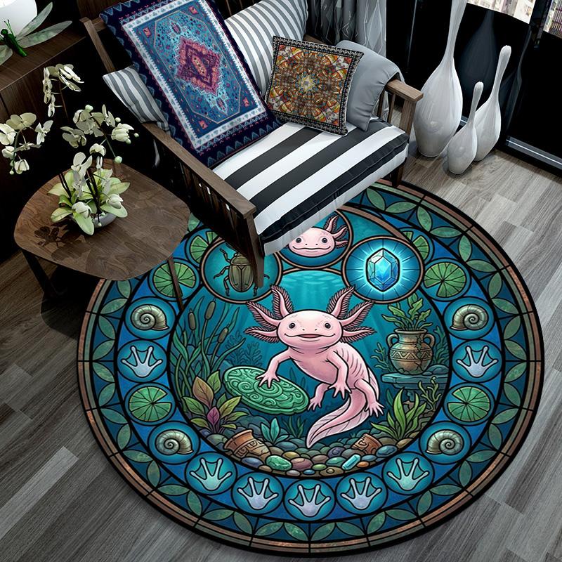 Forest Creatures Glass Round Area Rug Under Office Chairs Bedroom Living Room Home Decor