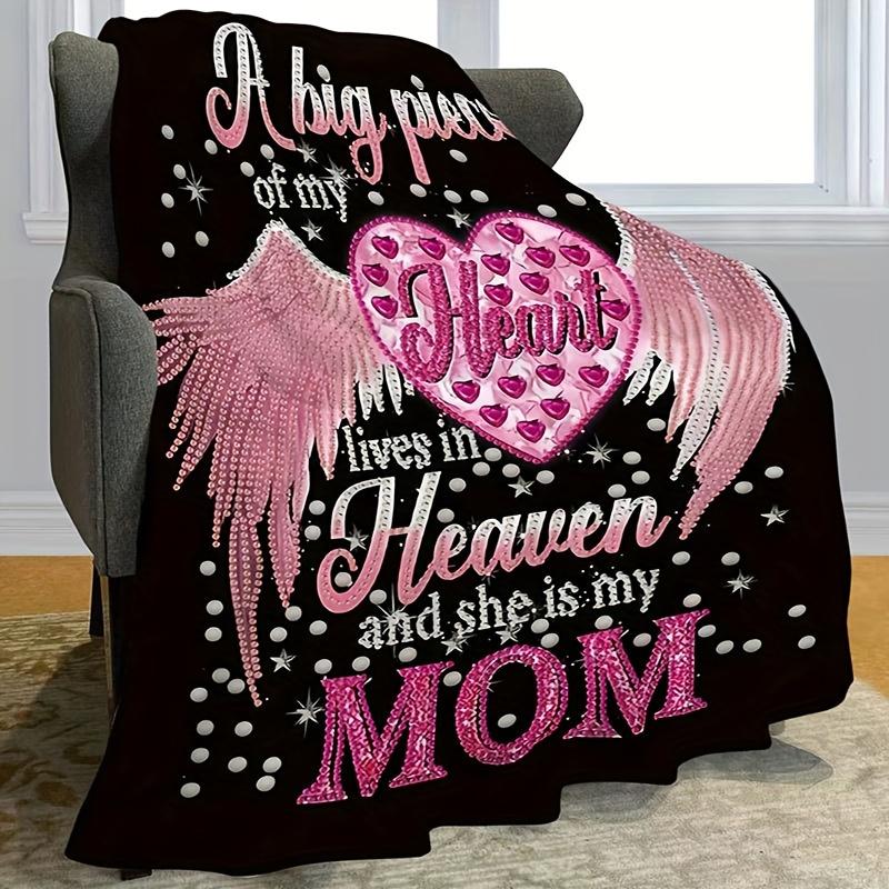 Wings of Love Flannel Blanket for Mom - Ultra Soft & Warm All-Season Throw for Sofa/Bed/Travel, Heartfelt Gift