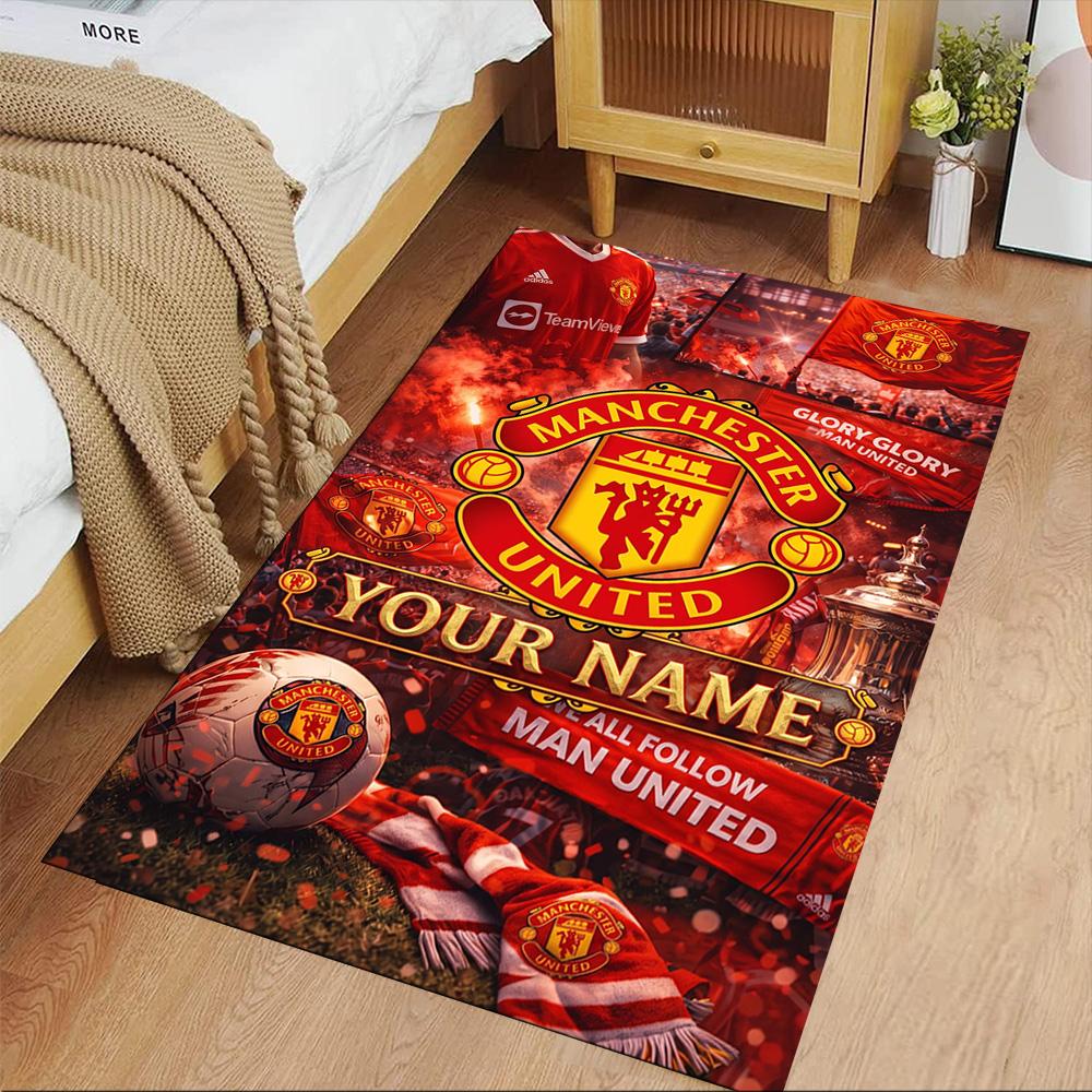 Manchester Personalized Name Floor Rug Office Rug Design for Hallway Study room Decorate room Outdoor Anti-slip Rug Anime Office Decor