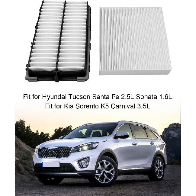 

Air Filter and Cabin Air Filter Replace 28113-L1000 97133-L1000 Fit for Hyundai Sonata Santa Fe Tucson Kia Sorento K5 Carnival 2020-2023
