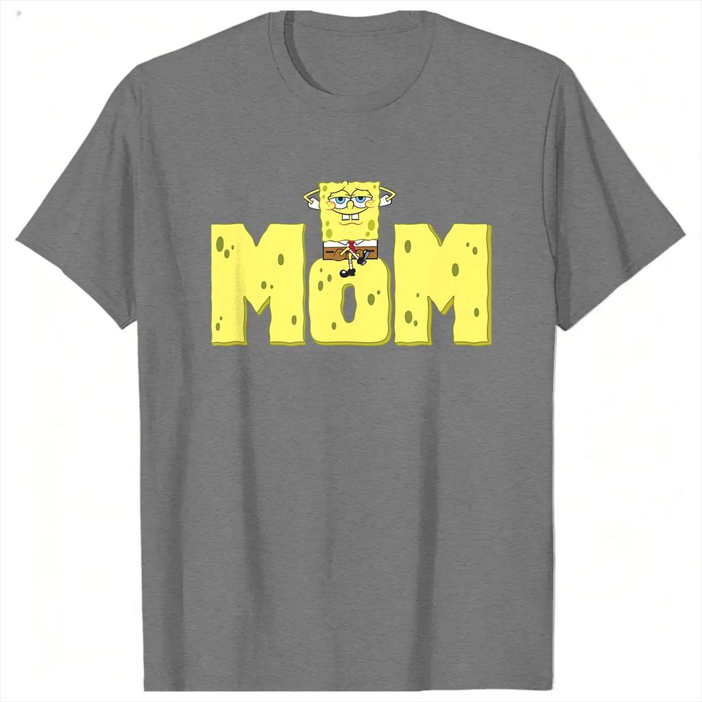 Spongebobs Mothers Day Mom Logo Unisexs T Shirts Crazy Tee Shirt Short Sleeve Round Collar TShirt 100 Cotton Original Clothes