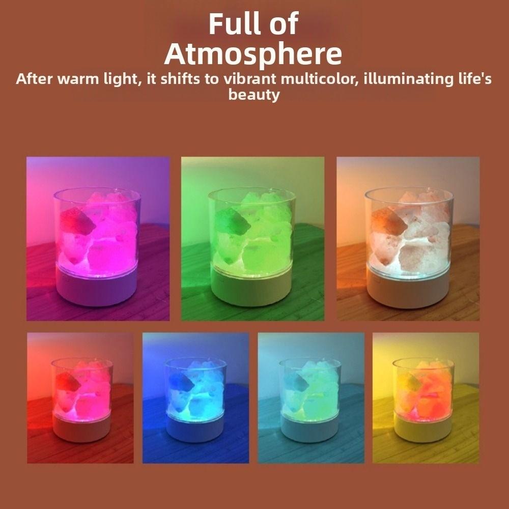Natural Night Light 7 Color Lights LED Table Light Unique Crafts Table Lava Lamp  Christmas