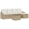 Sofa Set with Cushions and Storage Beige Poly Rattan