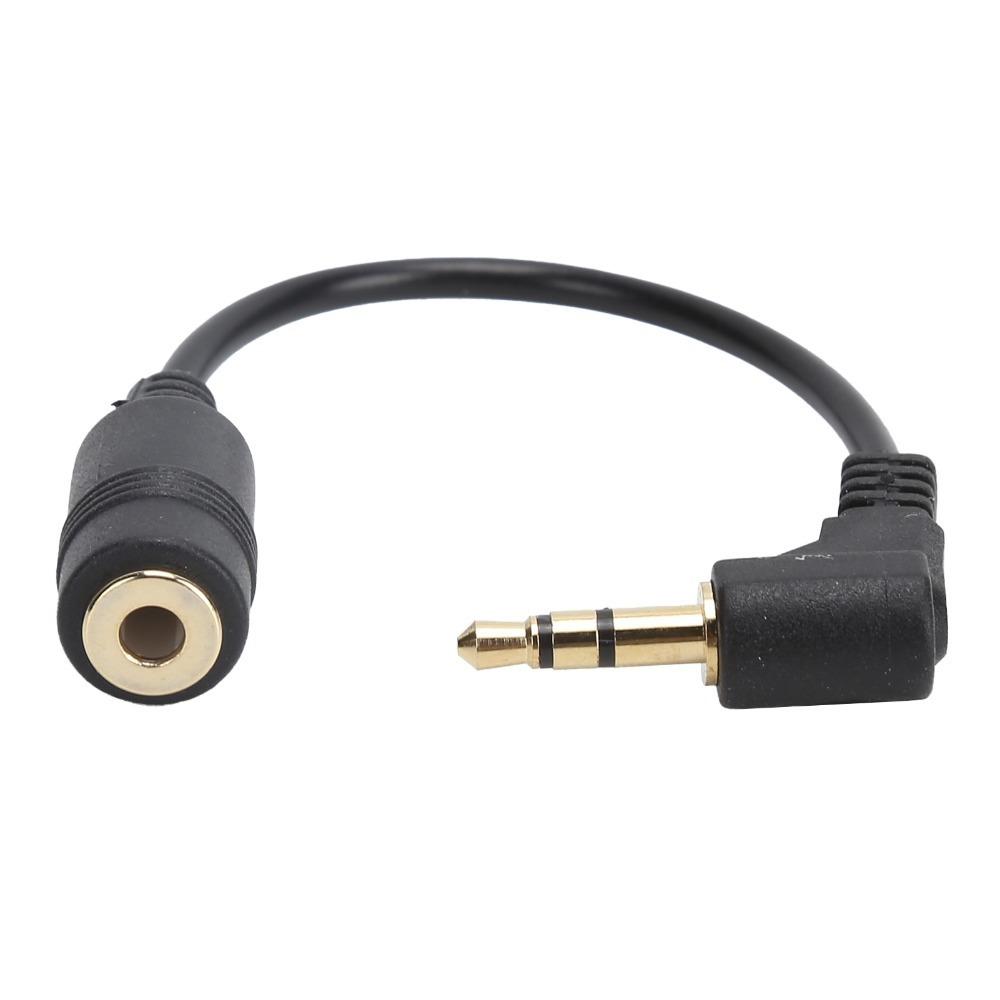10cm 90 Degree Elbow Cable 3 Pole 3.5mm Male to Female Audio Cable for Audio Devices