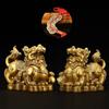 Pixiu (mythical creature) - Male and Female Pair - Copper - Feng Shui Charm - A Set of 2 - A Feng Shui Item for Attracting Wealth, Gambling Luck, and