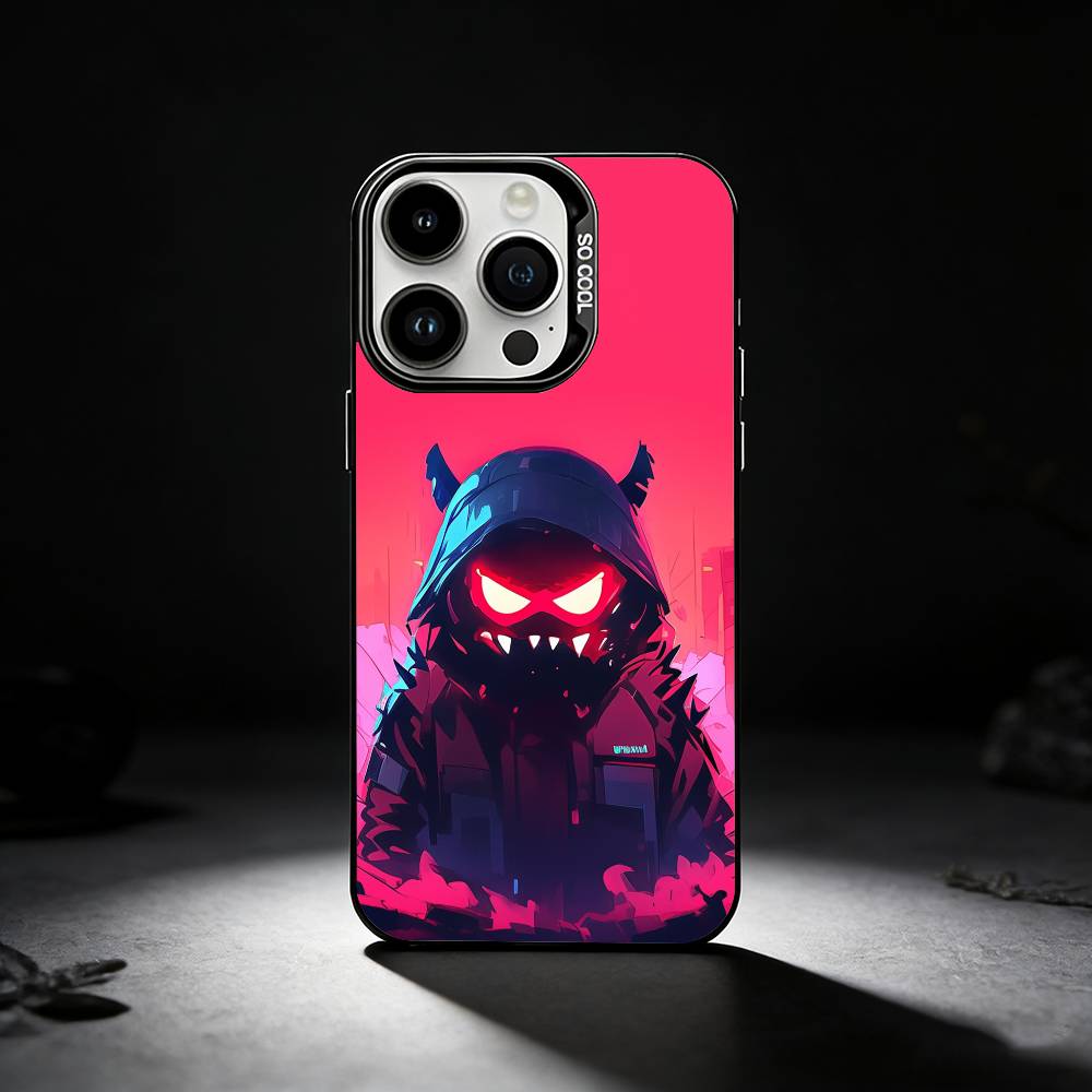 Cool Masked Guy Phone Case For iPhone 17,16,15,14,13,12,11 Plus,Pro Max,XS,Colored silver phone case