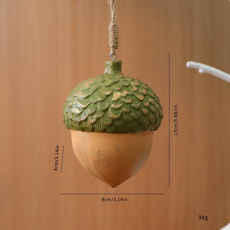 Christmas Traditional Wooden Acorn Pentagram Pendant Tree And Window Decoration