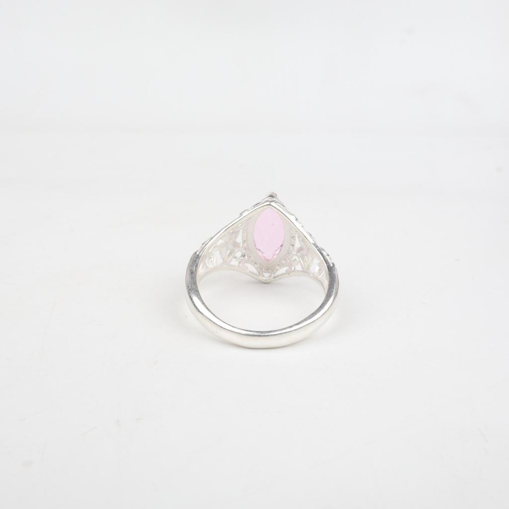 Natural Morganite Gemstone 925 Sterling Silver Jewelry Partywear Ring For Her CZR-4-4