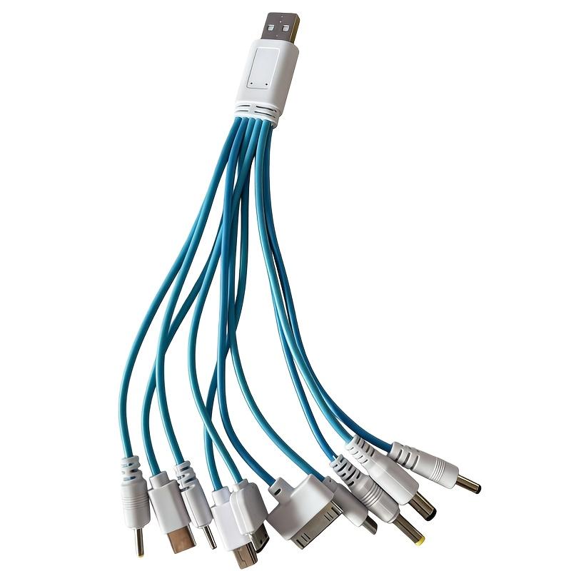 Universal 10-in-1 All-in-One USB Charging Cable, Multi-Function Multi-Port Colorful Cable