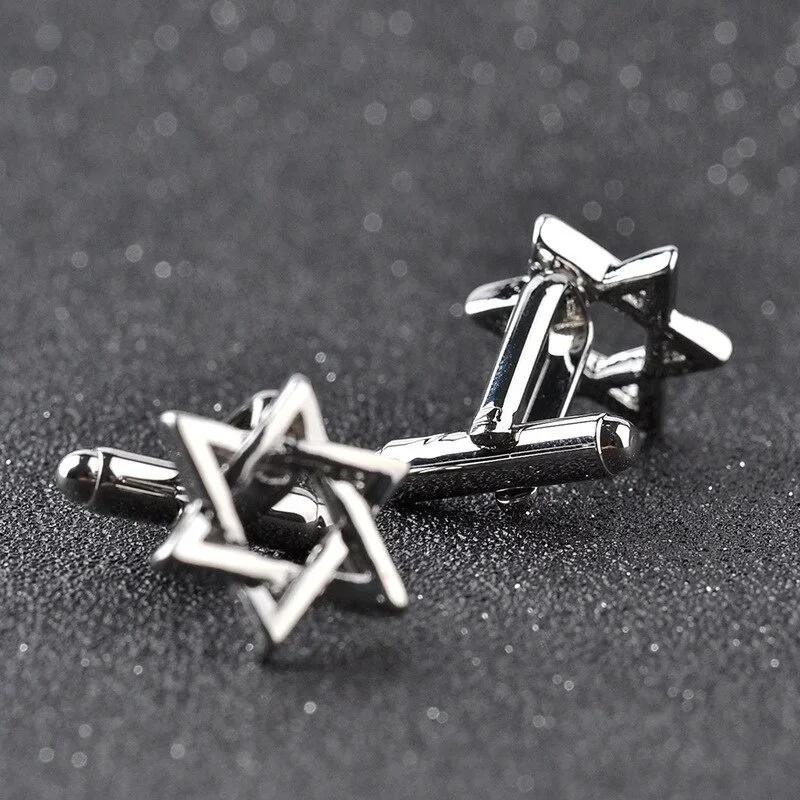 1pair=2pcs Fashion Chanukah Cufflinks Cheap Hanukkah David of Star Cufflink Jewish Sign Jewelry Handmade Glass Dome Mens Cuff