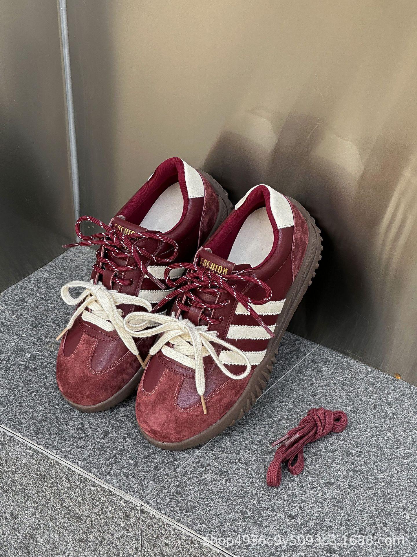 

Женская кожаная обувь Adi, трехполосные немецкие тренировочные туфли, весна 2025, ретро, нишевая повседневная обувь, спортивная обувь на платформе, обувь Форреста Гампа 38