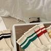 Herbst/Winter 5 Paar Unisex Mittelhohe Socken | Color-Block Gestreifte Socken
