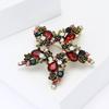 Fashion Versatile Alloy Rhinestone Pentagram Brooch Christmas Men'S And Women'S Suit Coat Corsage Ornament Pin