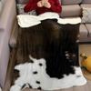 Cowhide Fur Flannel Blanket Warm Soft Halloween Christmas Couch Warm Cozy Decorative Decor Gift For All Season
