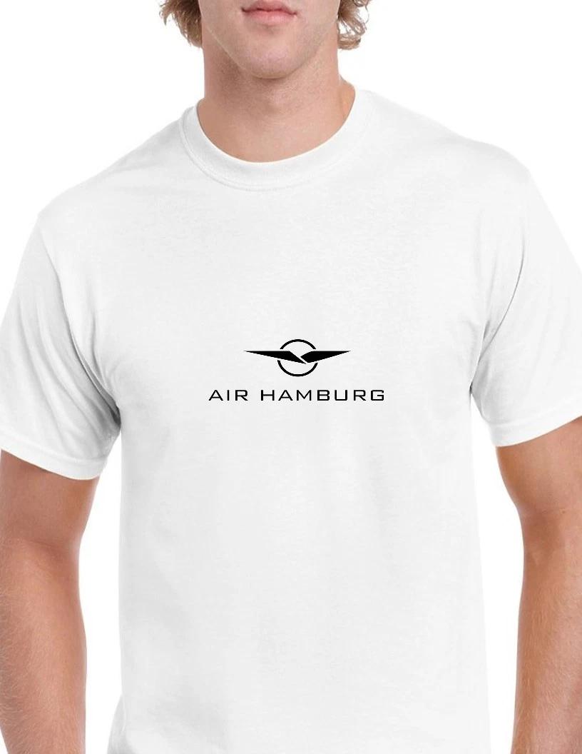 Air Hamburg Black Retro Logo German Airline Geek White Cotton T-Shirt XL
