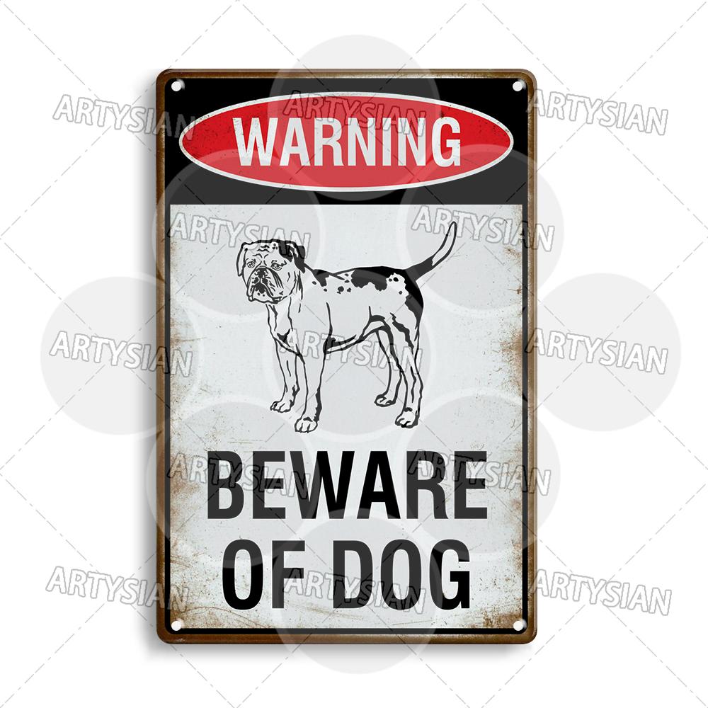 Beware Of Dogs Metal Sign Doberman Rottweiler Beagle Border Collie Dalmatian Bulldog GSD No Dogs Allowed Guide Dogs Welcome