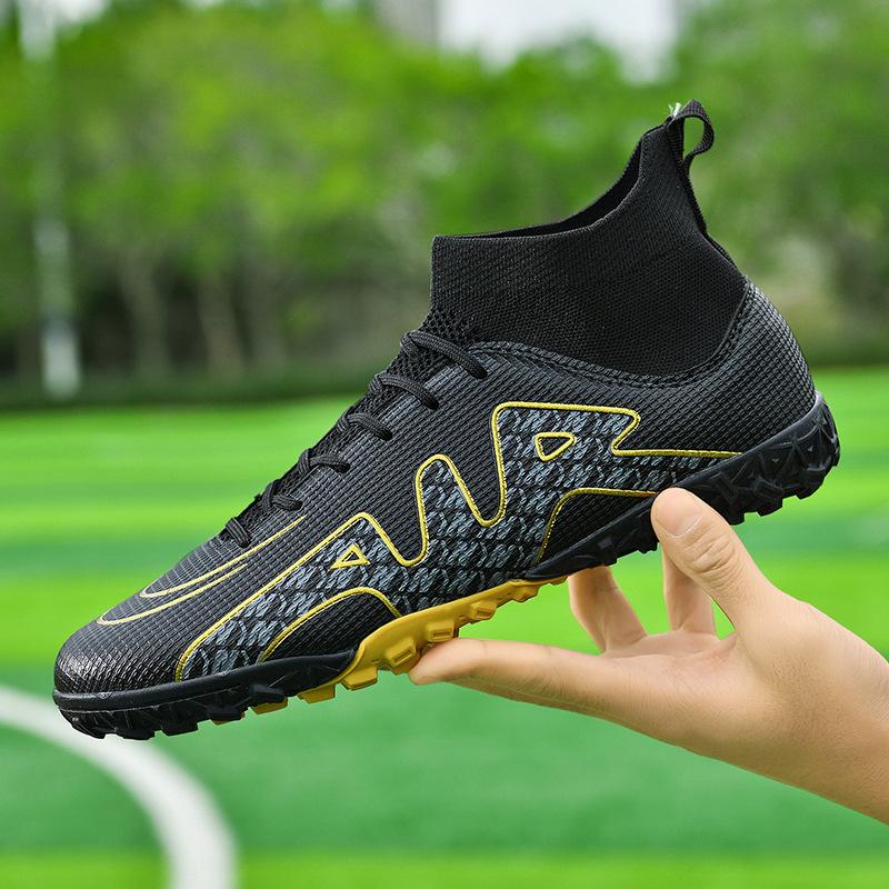 Football Shoes High Top Men's Broken Nails Long Nails Students Youth Sports Turf Competition Training Non-slip Sneakers