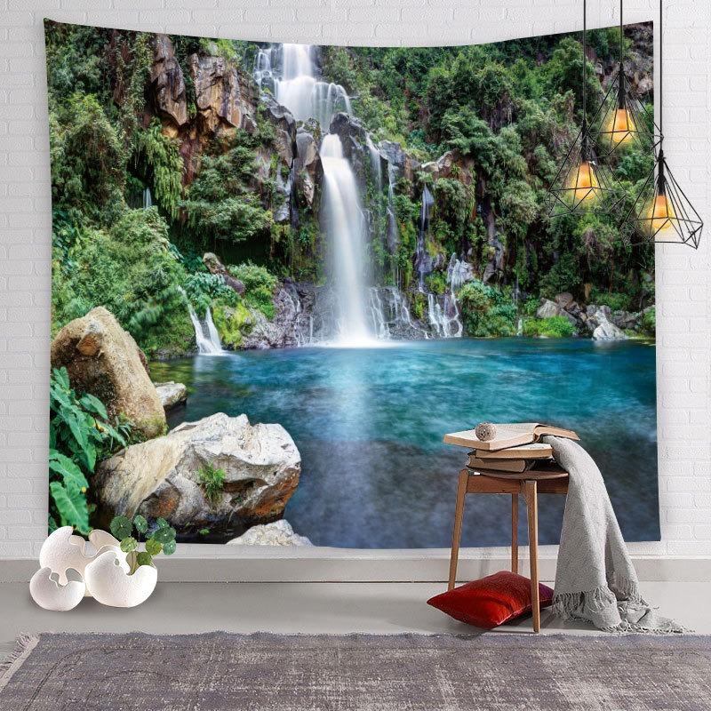 Natural Scenery Waterfall Pattern Tapestry Home Wall Decoration Tapestry Bedroom Living Room Tapestry