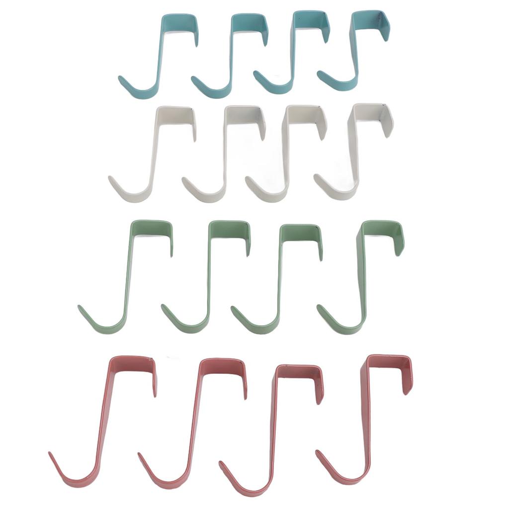 16PCS Over Door Hooks Stainless Steel Hanging Hook Cabinet Door Organizer for Clothes Towels Hats Bags