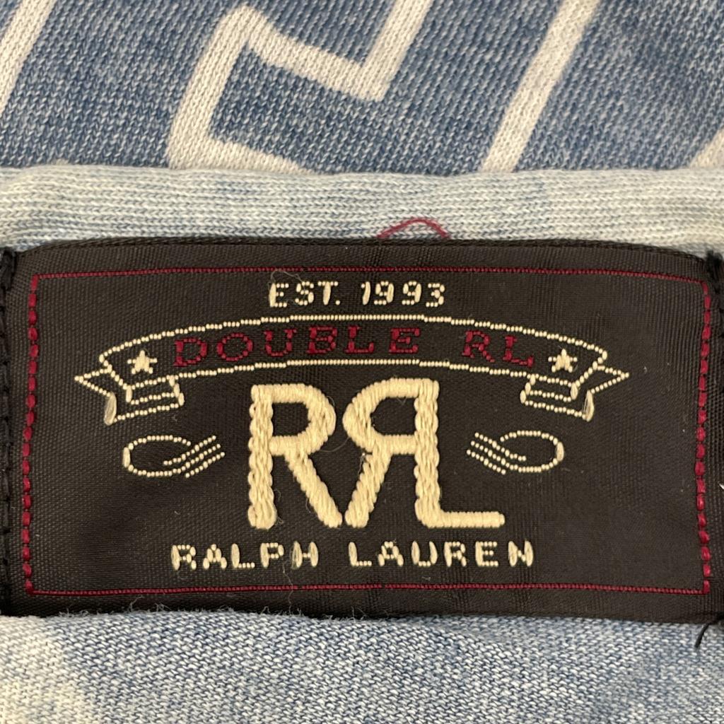 RRL Henley neck cotton T-shirt tops M blueUsed