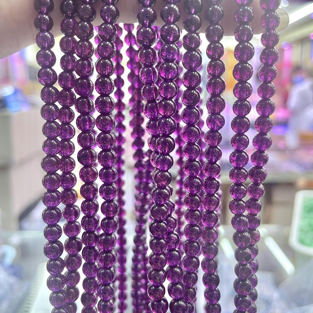 Jewelry Natural Crystal Bracelet Women'S 7A Grade Positive Purple Ice Body Brazilian Purple Teeth Black Bracelet Three Circles Rich Color
