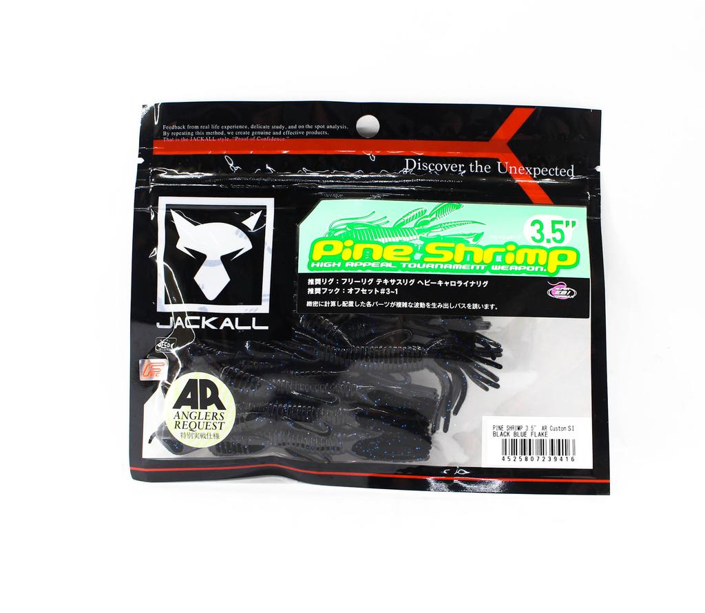 Jackall Soft Lure Pine Shrimp AR Custom 3.5 Inch Black Blue Flake (9416)