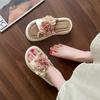 One Word Sandals Flower Fairy Cool Slippers Fashion with Skirt Platform Summer 2025 Autumn New Versatile Casual Beach