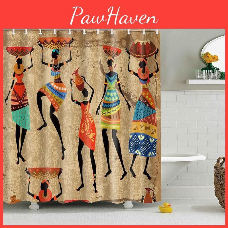 Fabric Waterproof Bathroom Shower Curtain Sheer Panel Decor 12 Hooks New