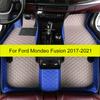 Car Floor Mat For Ford Mondeo Fusion Mk V 4 2017- Anti-dirt Carpet Rugs Waterproof Auto Leather  Accessories Foot Pads