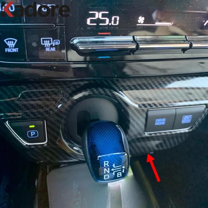 Car Center Console Gear Shift Box Panel Cover Trim For Toyota Prius   Hatchback Carbon Fiber Interior Accessories