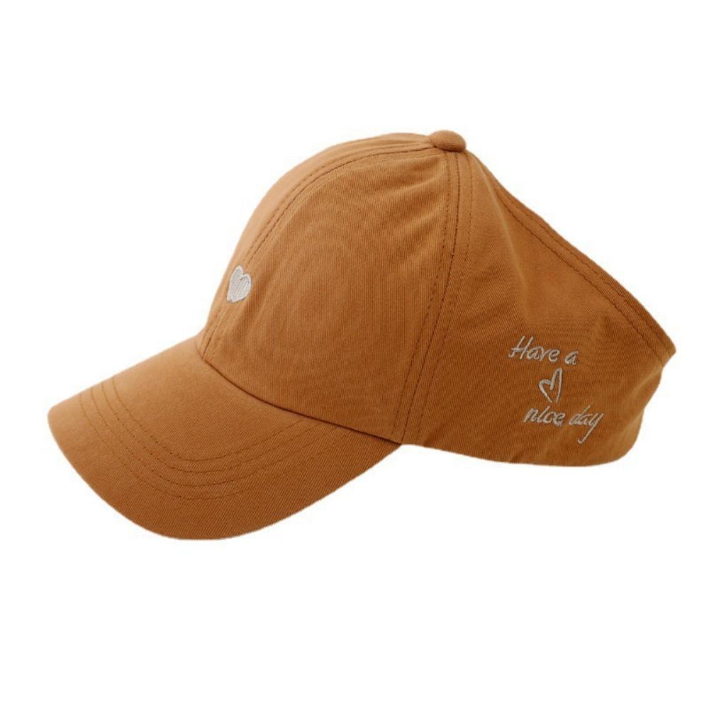 High Ponytail Children's Baseball Cap Love Heart Embroidery Baby Peaked Cap Kids Sun Hat Playing