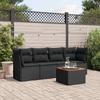 Vidaxl 5-Cz. Set da Salotto per Giardino, Cuscini, Rattan Nero PE